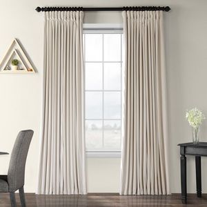 Blackout double wide velvet rod pocket curtains